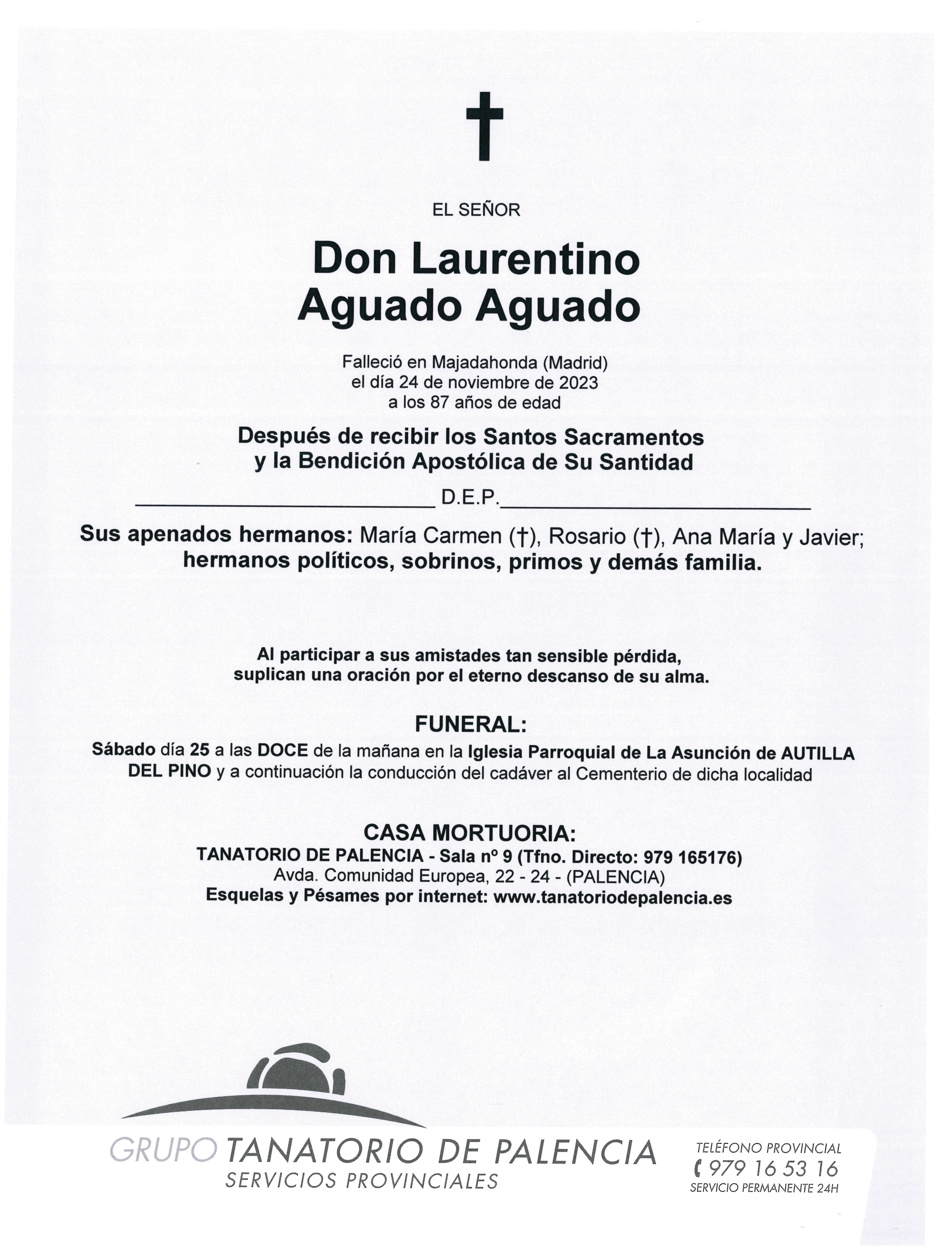 EL SEÑOR DON LAURENTINO AGUADO AGUADO